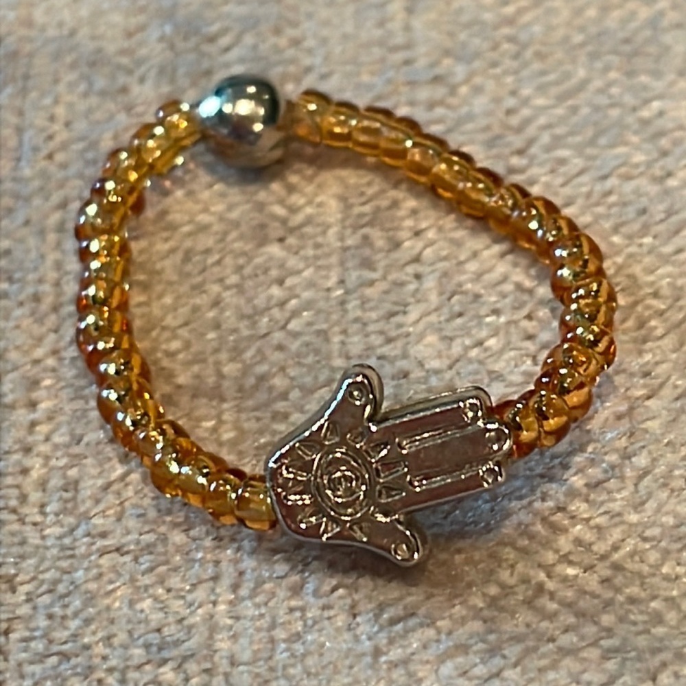 Dainty Evil Eye Seed Bead Stretch Ring